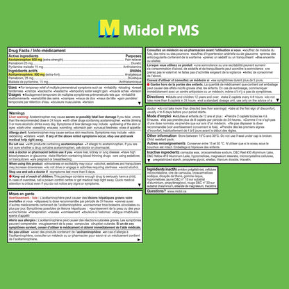 Midol PMS 强效止痛药，快速缓解经前期症状，如烦躁、腹胀、痉挛、乳房胀痛、背痛、头痛和肌肉酸痛（40 粒胶囊）