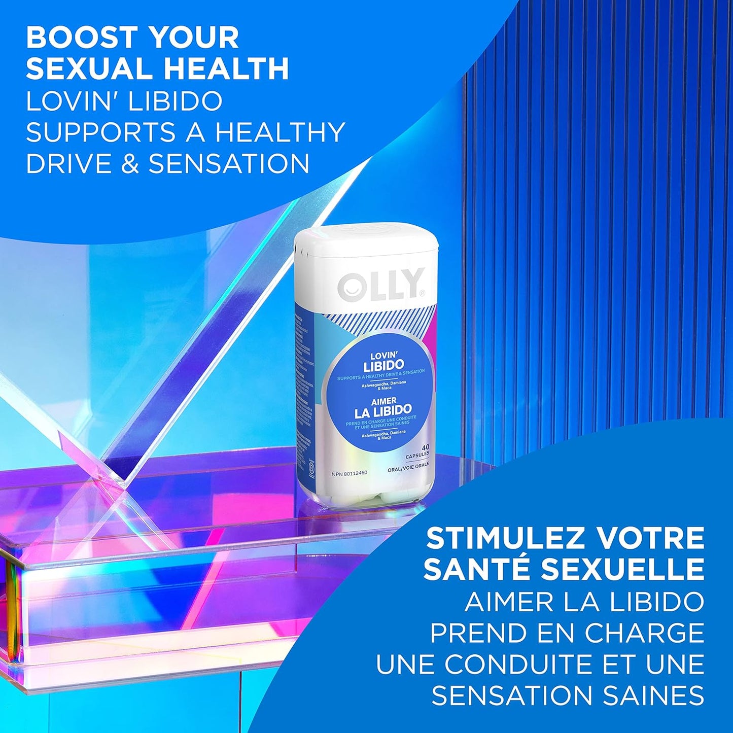OLLY 补充胶囊支持性欲和感觉的生理方面，Lovin' Libido 补充剂，适合女性，含南非醉茄、达米阿那和玛卡，40 粒胶囊