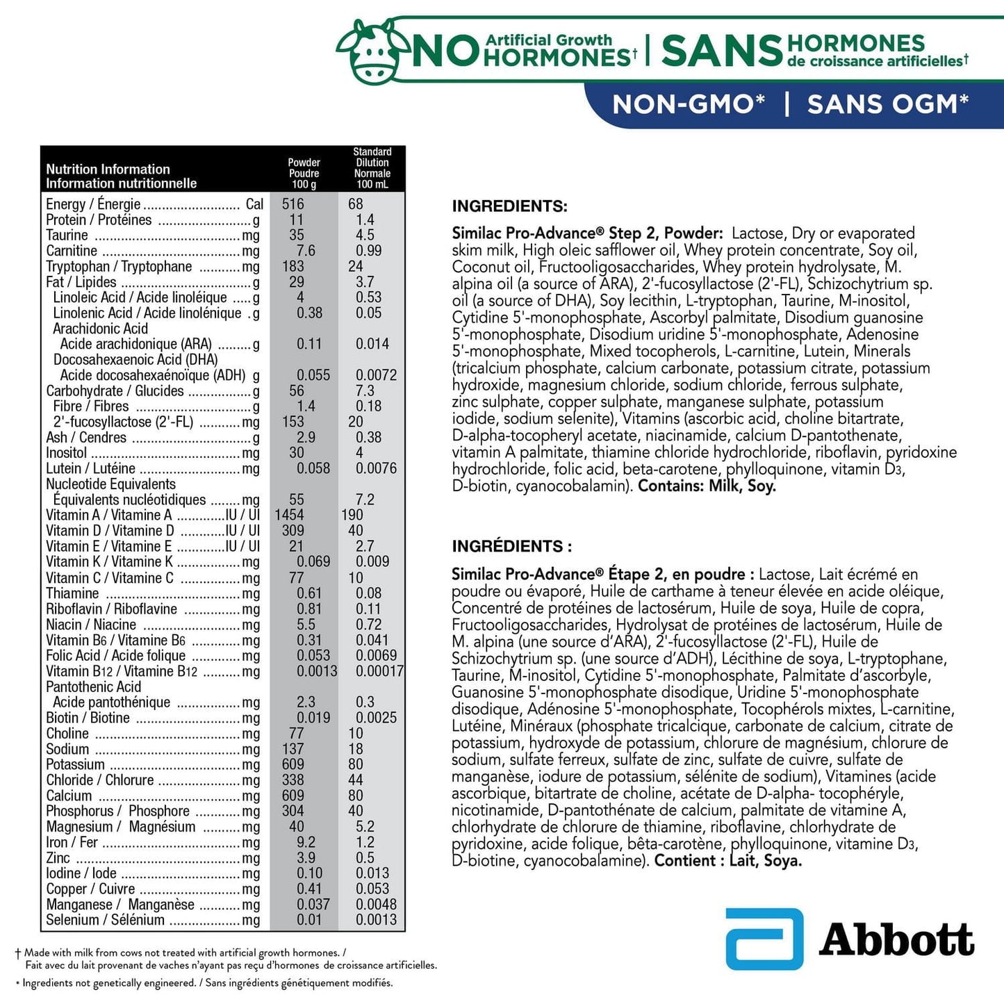 Similac Pro-Advance 第 2 步婴儿配方奶粉，我们最接近母乳的配方奶粉，含 2’-FL，易于消化，6-24 个月，奶粉，584 克，奶粉，584 克