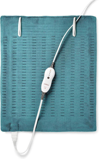 Sunbeam AdvancedHeat 加熱墊，特大號，黑色 & 高級 XXL 尺寸加熱墊，帶緊湊存儲 | 電熱墊，適用於背痛和較大肌肉群 | 4 種加熱設置