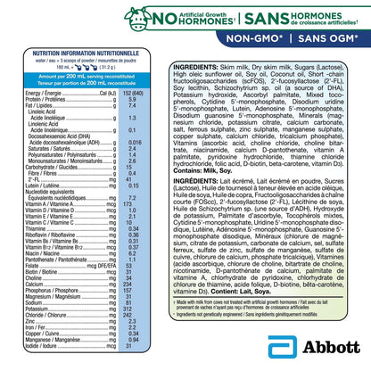 Similac Go & Grow 3 段幼儿饮料，含 2'-FL。免疫支持创新：2'-FL，粉剂，12-36 个月，牛奶味，850 克，1x850 克