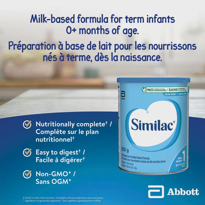 Similac 1 段非转基因婴儿配方奶粉，新生儿配方奶粉，0+ 个月，850 克，850 克