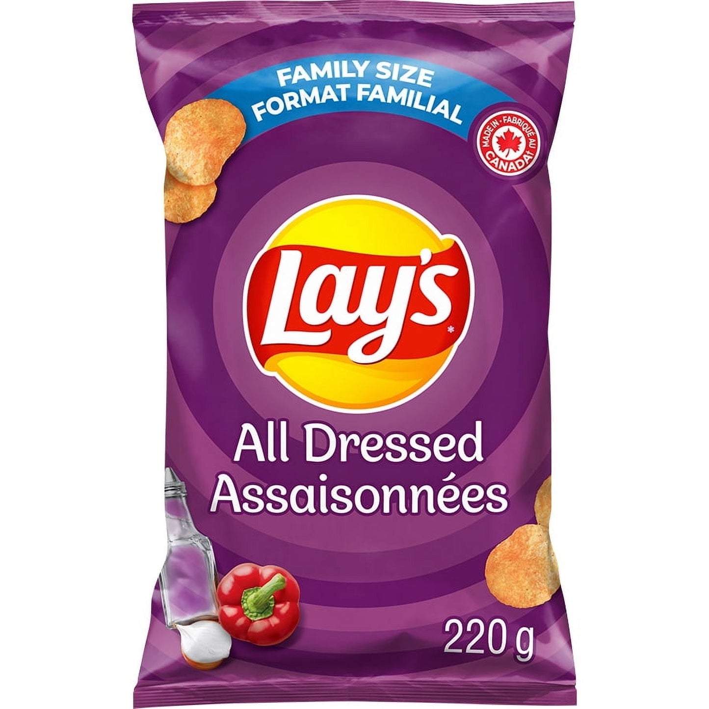 Lay's All Dressed flavoured Potato Chips, 220 g.