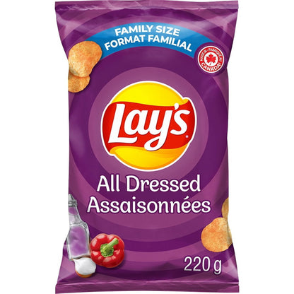 Lay's All Dressed flavoured Potato Chips, 220 g.