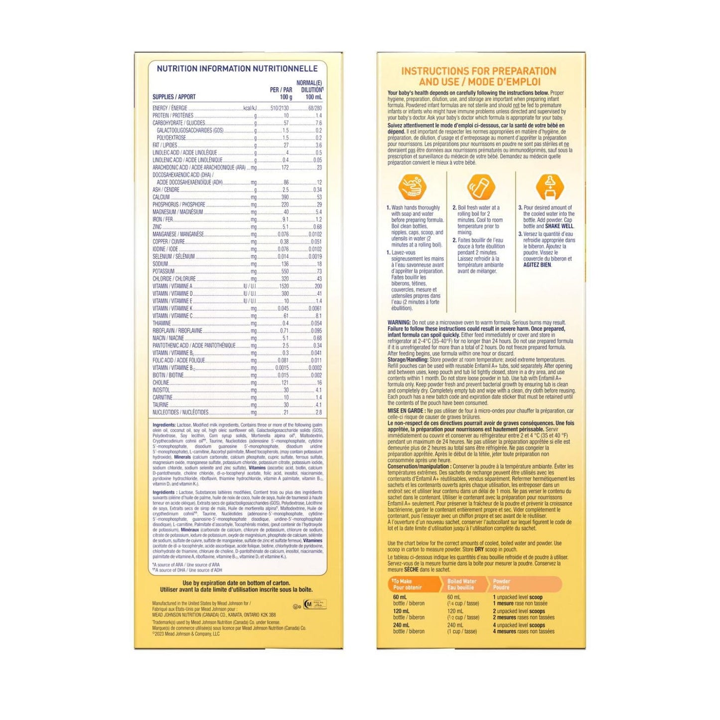 Enfamil A+, Baby Formula, Value Pack, Powder Refill, DHA (a type of Omega-3 fat) to help support brain development, Age 0-12 months, 992g, 2 x 496g