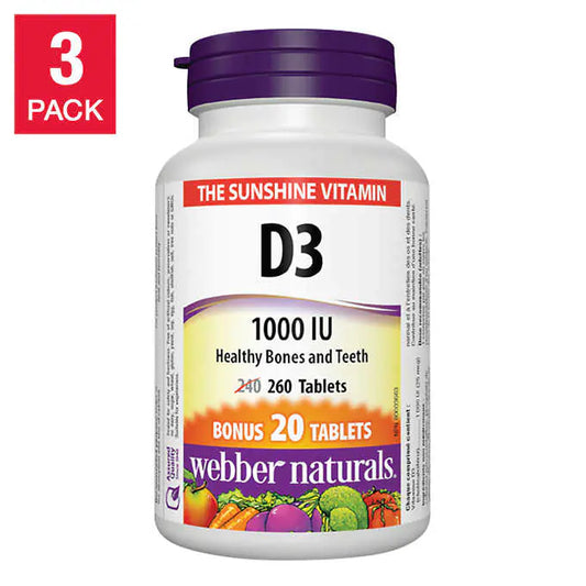 webber naturals 維生素 D 1000 IU -- 3 x 260 片