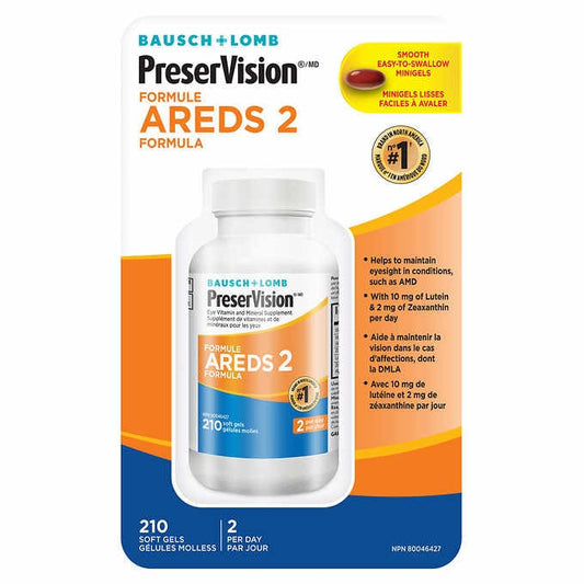 PreserVision 眼部維生素和礦物質補充劑 AREDS2，210 粒軟膠囊