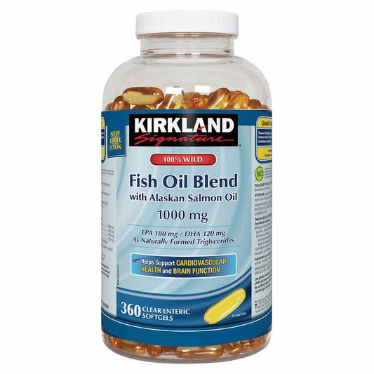 Kirkland Signature 100% 野生魚油混合物360 粒軟膠囊