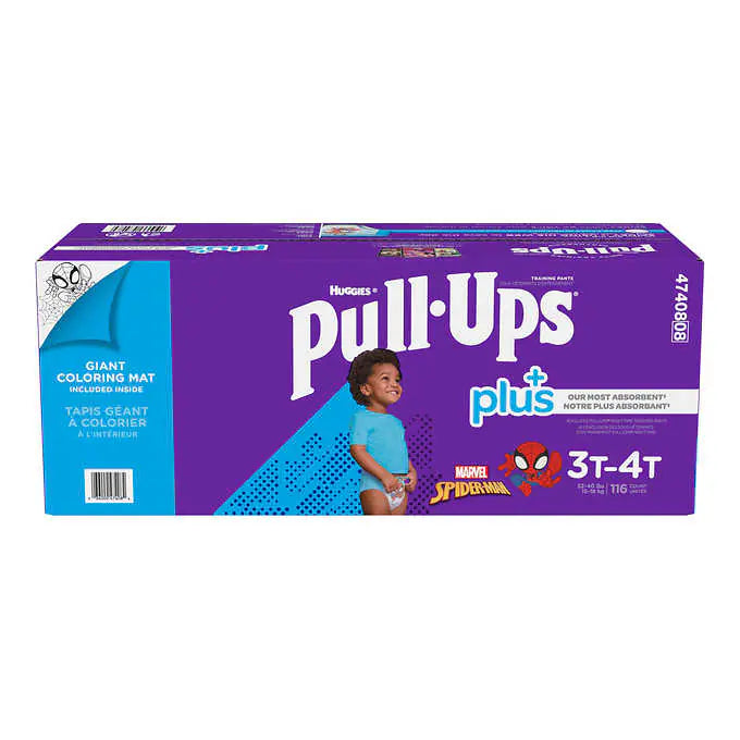 Huggies Pull-Ups Plus 訓練褲，3T 至 4T 男孩，116 件裝