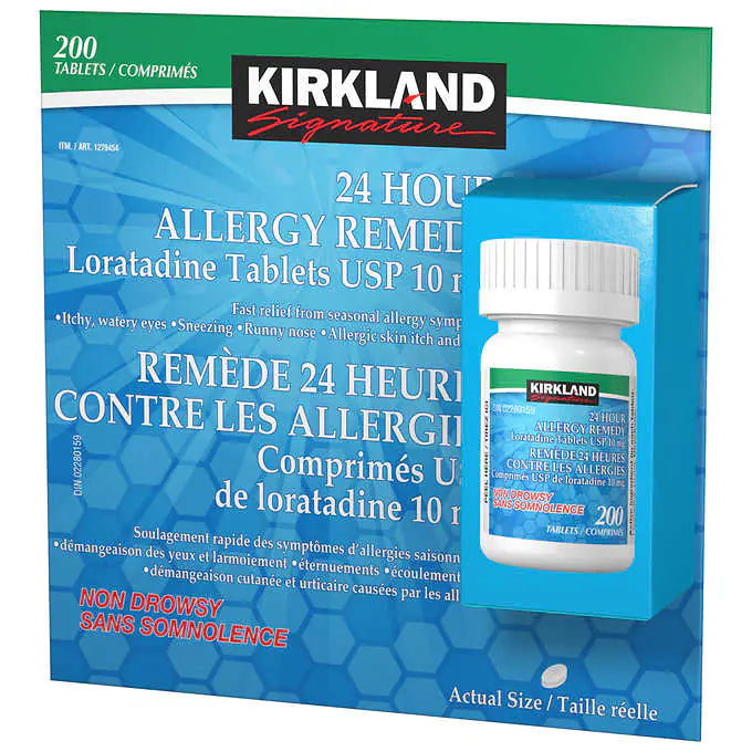 Kirkland Signature 24 小時抗過敏藥物氯雷他定 10 毫克，200 片