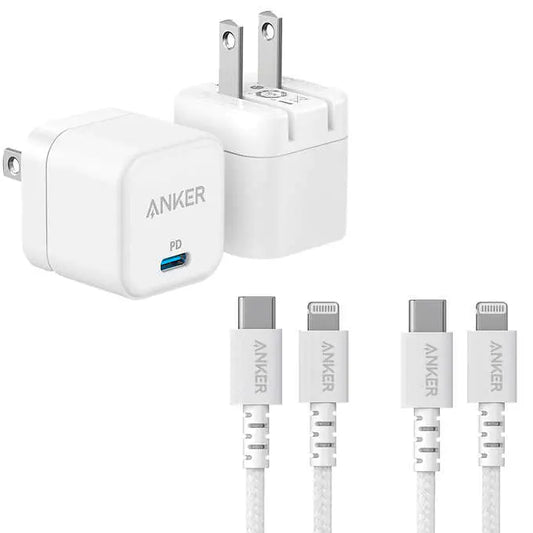 Anker PowerPort III 20W Cube，帶 PowerLine Select+ USB-C 電纜，帶 Lightning 連接器 6 英尺