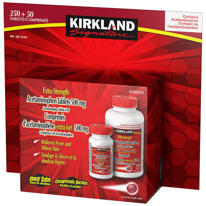 Kirkland Signature 對乙酰氨基酚 500 毫克額外強度，350 + 50 片