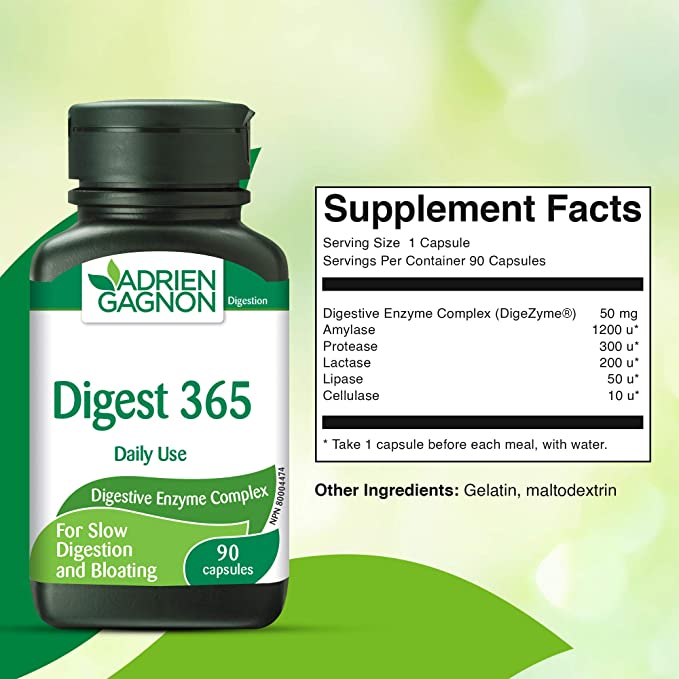 Adrien Gagnon - Digest 365 天然消化酶複合物 90 粒膠囊